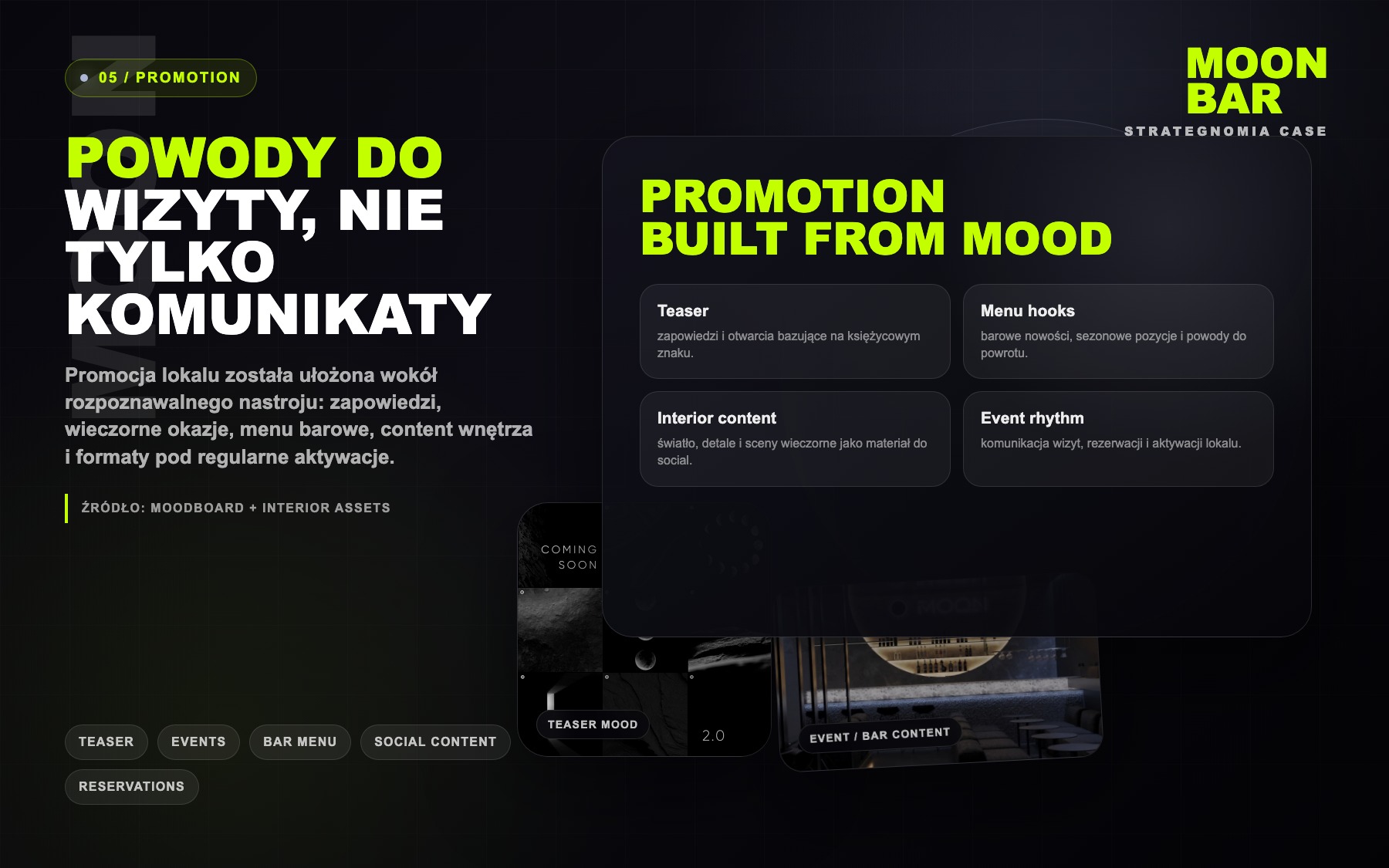 MoonBar promotion system with mood-based events, menu hooks and interior content