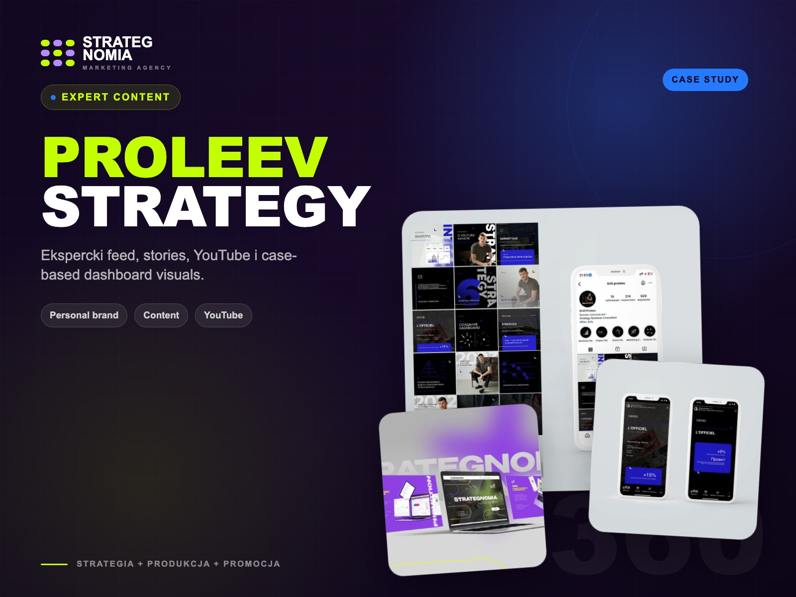 Strategnomia editorial case cover for Proleev Strategy Consulting expert content system