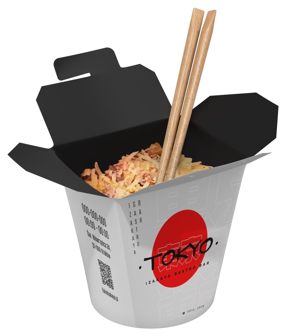 Tokyo Izakaya branded takeaway packaging detail